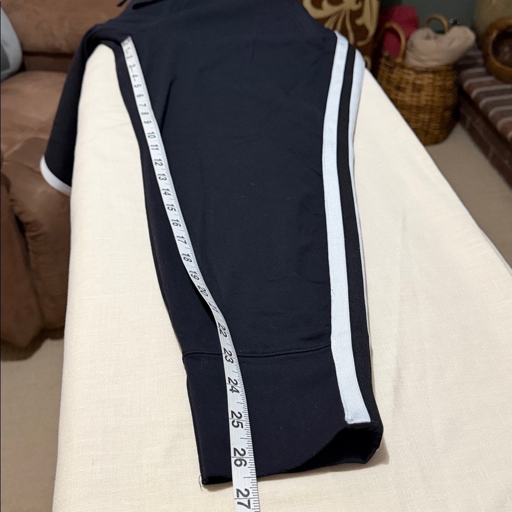 Athleta Woman’s Black Joggers with White Stripe Accents, Size Large Petite. - Picture 15 of 15
